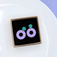 Damen Ohrstecker 'Colorblock Circle' türkis & flieder