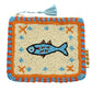 Perlen-Etui 'Fish and Stars' orange/blau