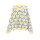 Damen Pullover 'Heartful' pastell blau/gelb