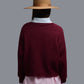 Damen Pullover burgunderrot mit gestreiften Herzen