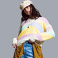 Damen Pullover 'Colorblock Abstrakt' gestreift pastell