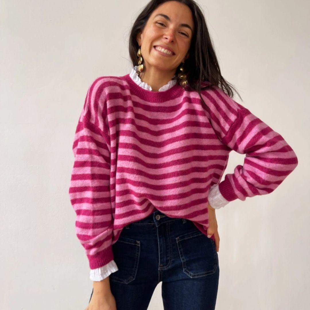 Damen Pullover 'Pia' fuchsia rosa