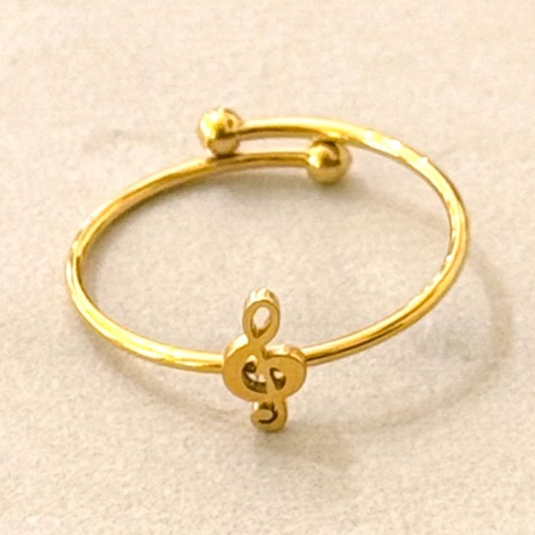 Damen Fingerring 'Clave de Sol' gold Musiknote