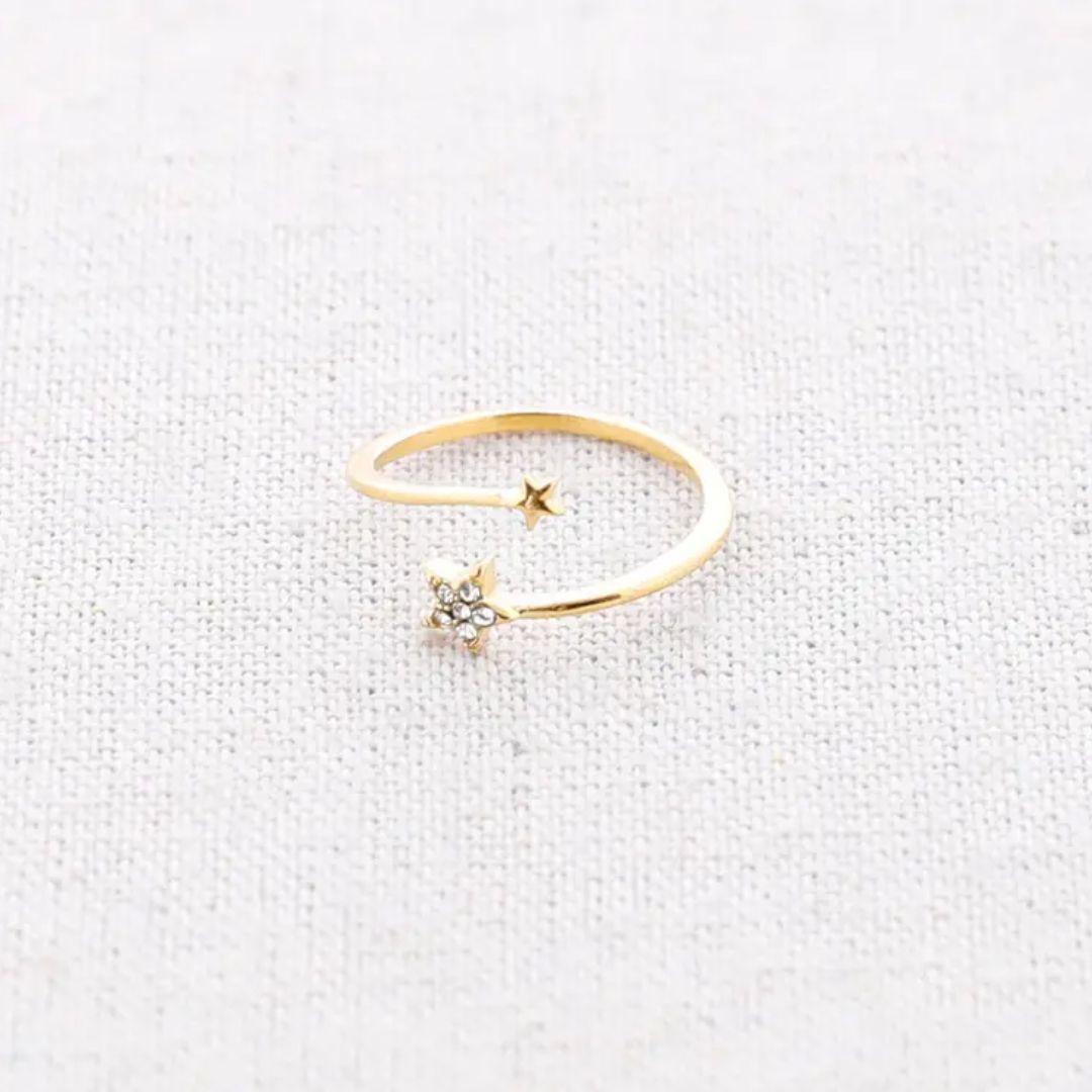 Damen Ring 'Crystal Star' gold