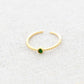 Damen Ring offen gold mit kleinem Schmuckstein grün