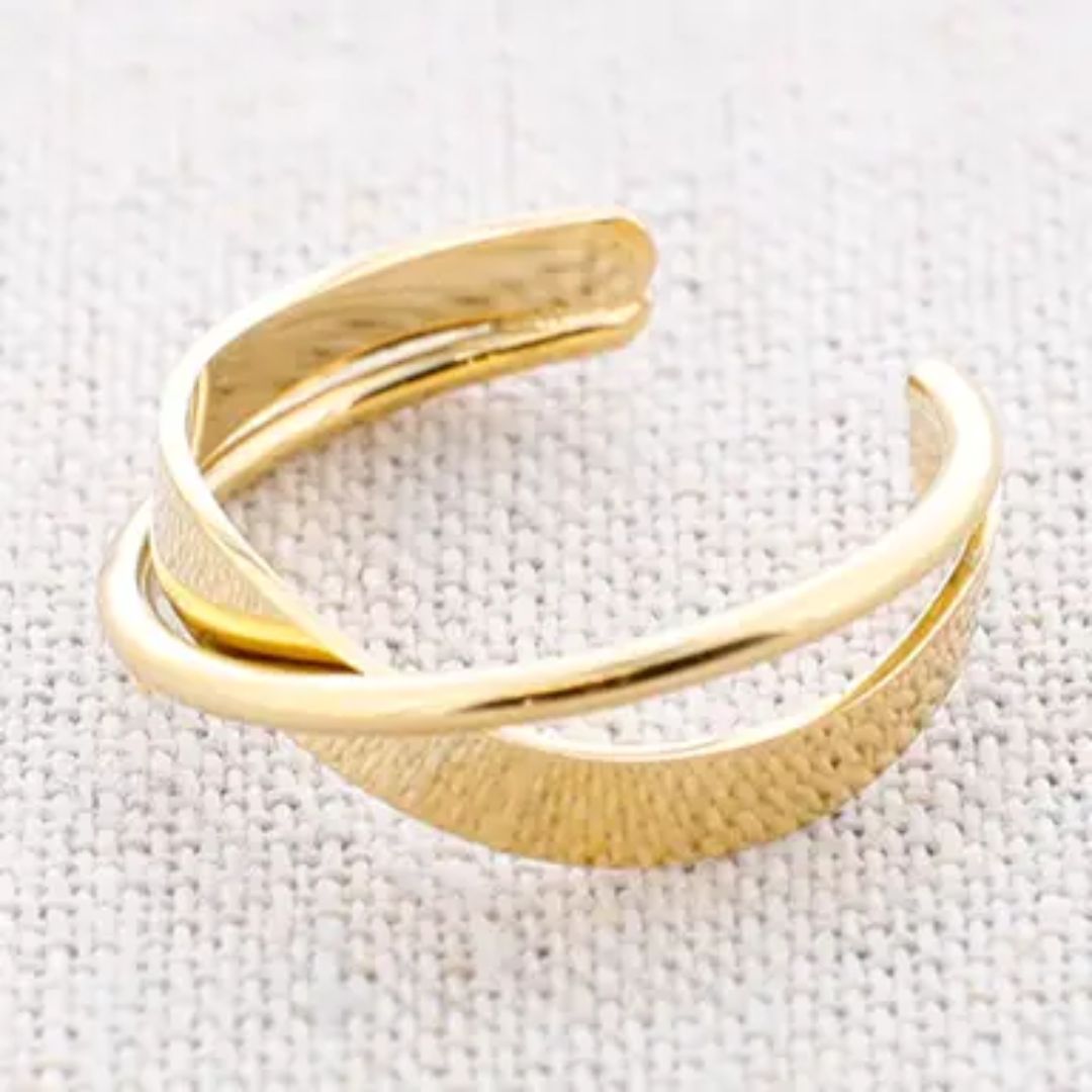 Damen Ring 'Double Cross' gold