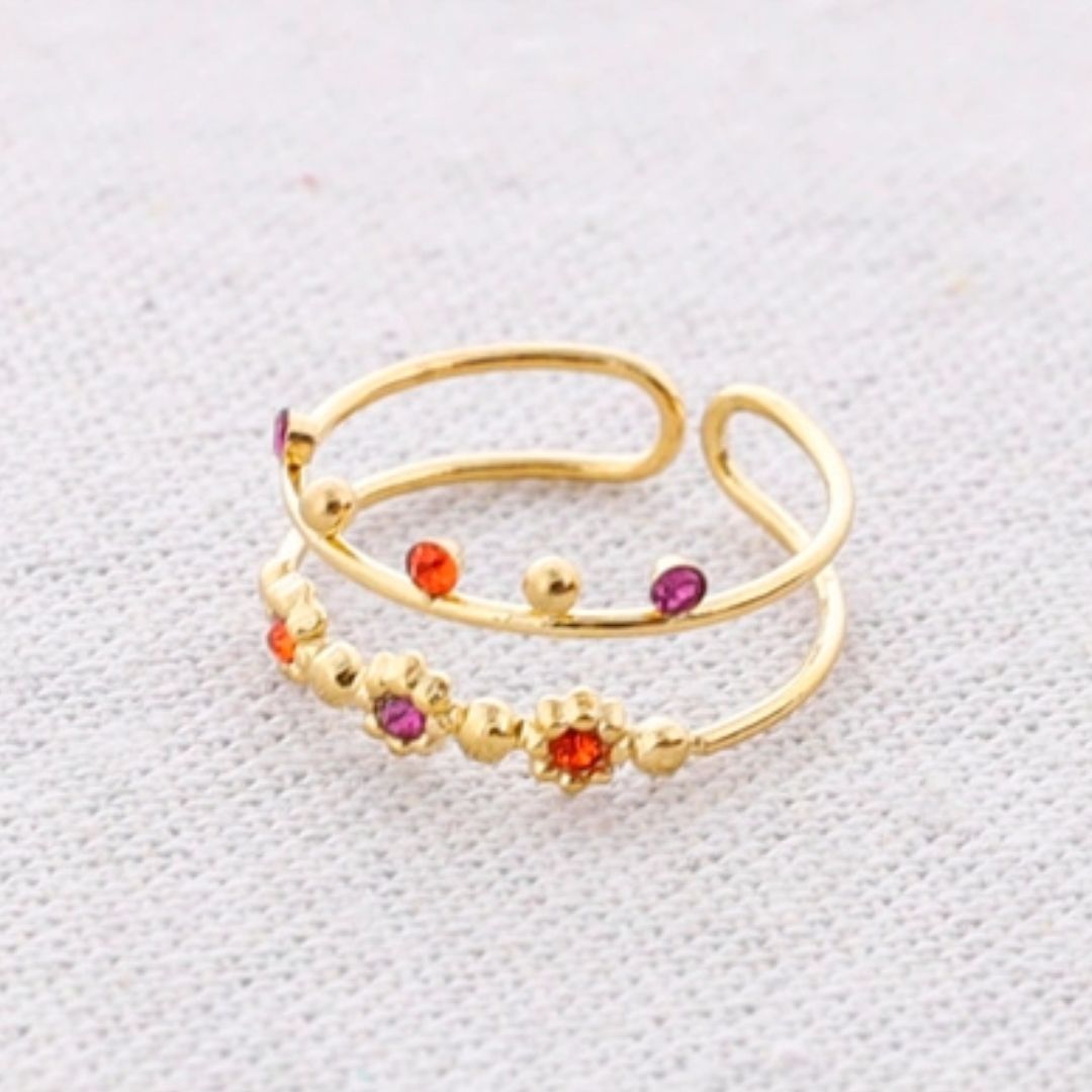 Damen Ring 'Double Jewels' gold