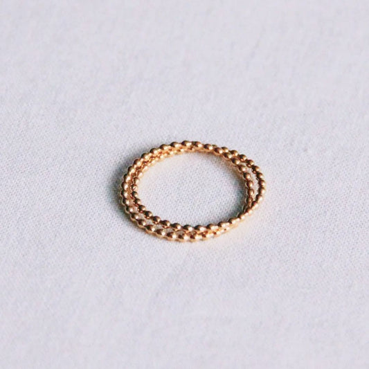 Doppelter gepunkteter Ring aus Edelstahl