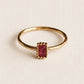 Damen Ring 'Kristallstein Fuchsia' gold