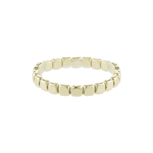 Elastischer Damen Ring  gold 'Plates'