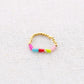 Damen Ring elastisch mit Tube Steinen gold/colorful