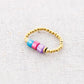 Damen Ring elastisch mit Tube Steinen gold/multicolor