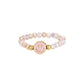 Elastischer Damen Perlen-Ring 'Smiley' rosa