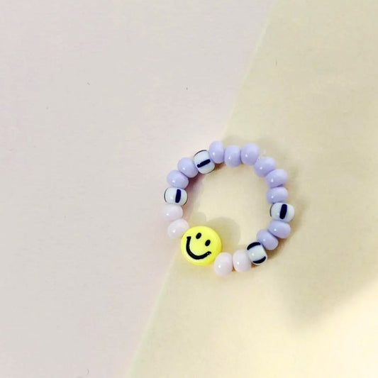 STUDIO LIV /  Damen Ring 'POLLY' mit Smiley flieder/bunt