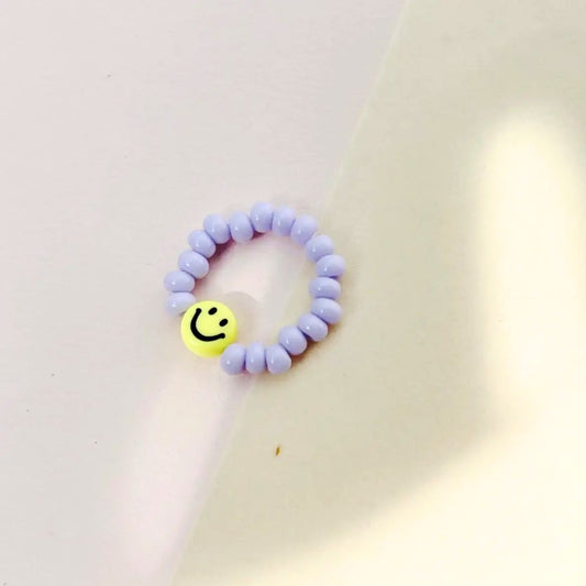 STUDIO LIV /  Damen Ring 'POLLY' mit Smiley flieder