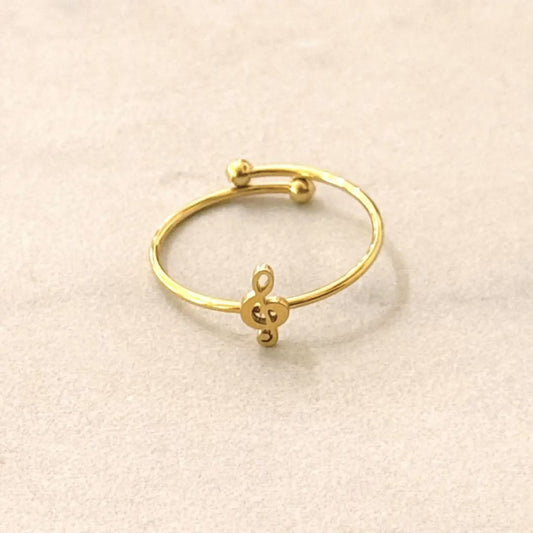Damen Fingerring 'Clave de Sol' gold