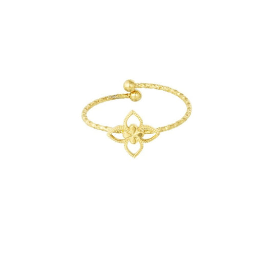 Damen Ring 'Flower Structure' gold