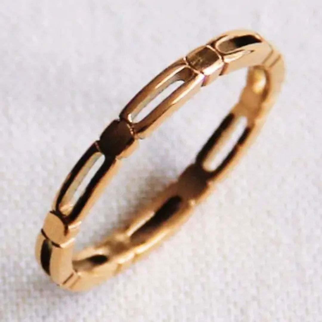 Damen Ring 'Minimalistic Cubes' gold