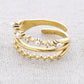 Damen Ring 'Stripes Pearls' gold