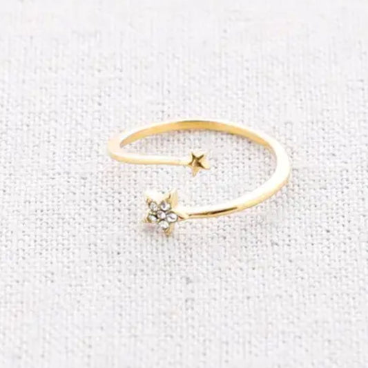 Damen Ring 'Crystal Star' gold