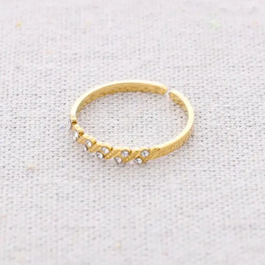 Damen Ring 'Perlitas' gold/kristall