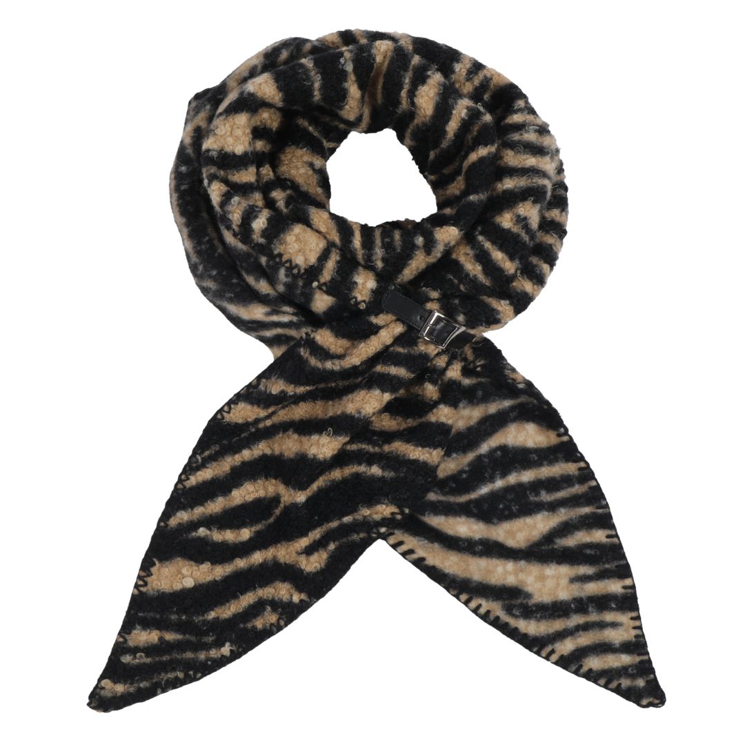 Damen Schal mit kleiner Halterung und Zebramuster