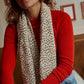 Damen Schaltuch aus Musselin 'Bianca Leopard Greige' 110x110