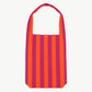 Damen Schultertasche mit vertikalen Streifen orange/rot