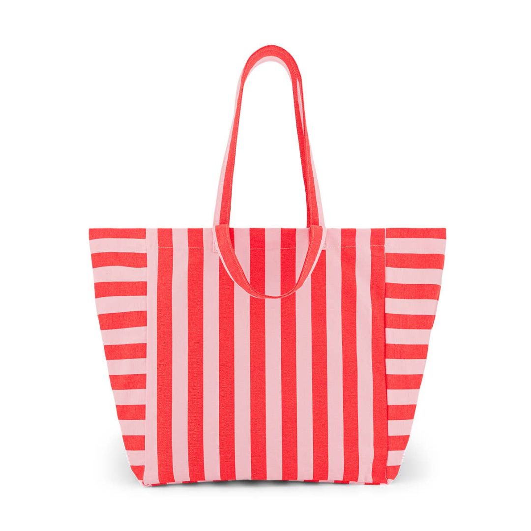 Elisa Shopper Tasche Streifen tomate/candy pink