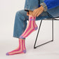 Gestreifte Damen Socken 'Amour' rosa/pink/lila