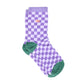 Damen Socken mit Karomuster mehrfarbig violett