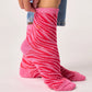 Glitzersocken mit Zebramuster rosa/rot