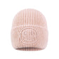 Damen Strickmütze mit Smileydetail rosa