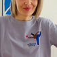 Damen T-Shirt Motherhood Balance auf Lilagrau