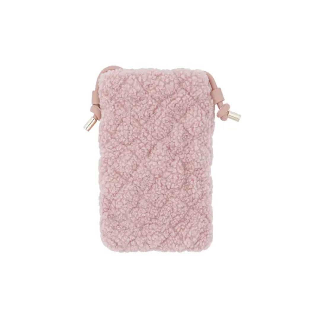 Telefontasche mit Teddyfell pink