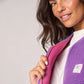 Damen Weste aus Sherpa-Fleece mit Reißverschluss, ärmellos – lila