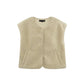 Damen Weste 'Teddy' beige