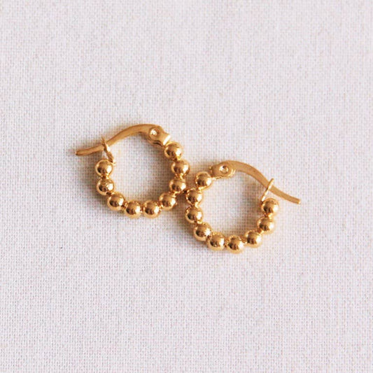 Damen Creolen gold 14 mm 'Balls'
