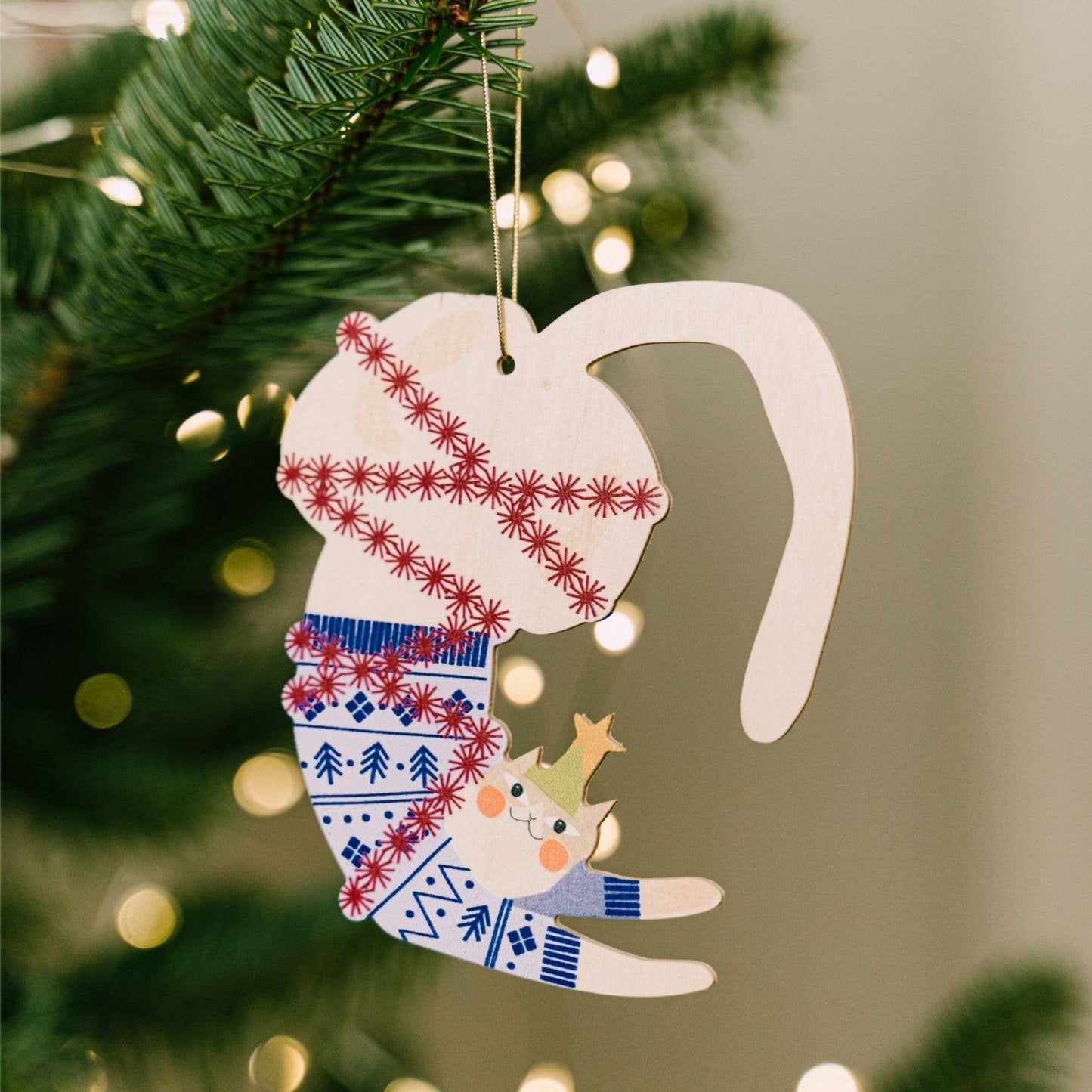 3D-Weihnachtsschmuck 'Verspielte Katze'