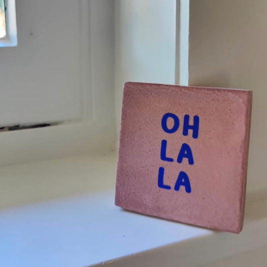 Designkachel | Fliese 'Ohlala' altrosa/blau