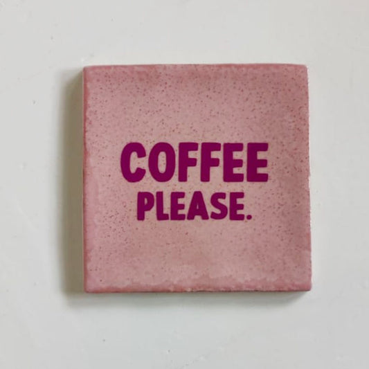 Designkachel | Fliese 'Coffee Please' altrosa/purpur