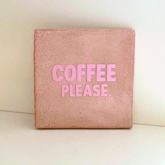 Designkachel | Fliese 'Coffee Please' altrosa/flieder