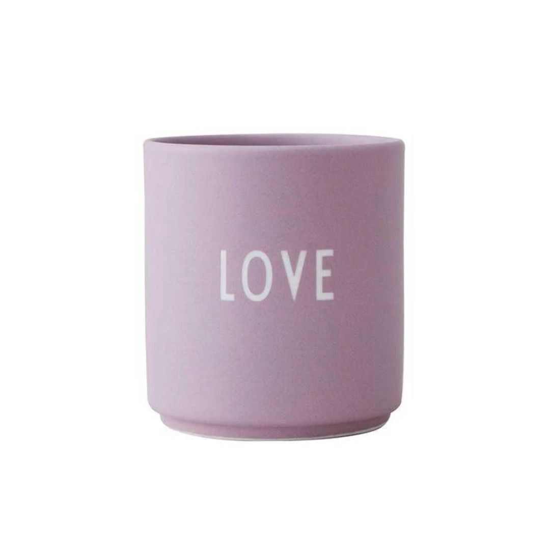 Porzellanbecher 'Love' lavendel