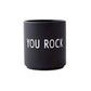 Porzellanbecher 'You Rock' schwarz