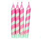 Dip Dye Kerzen 'Swirl neonpink-mint'