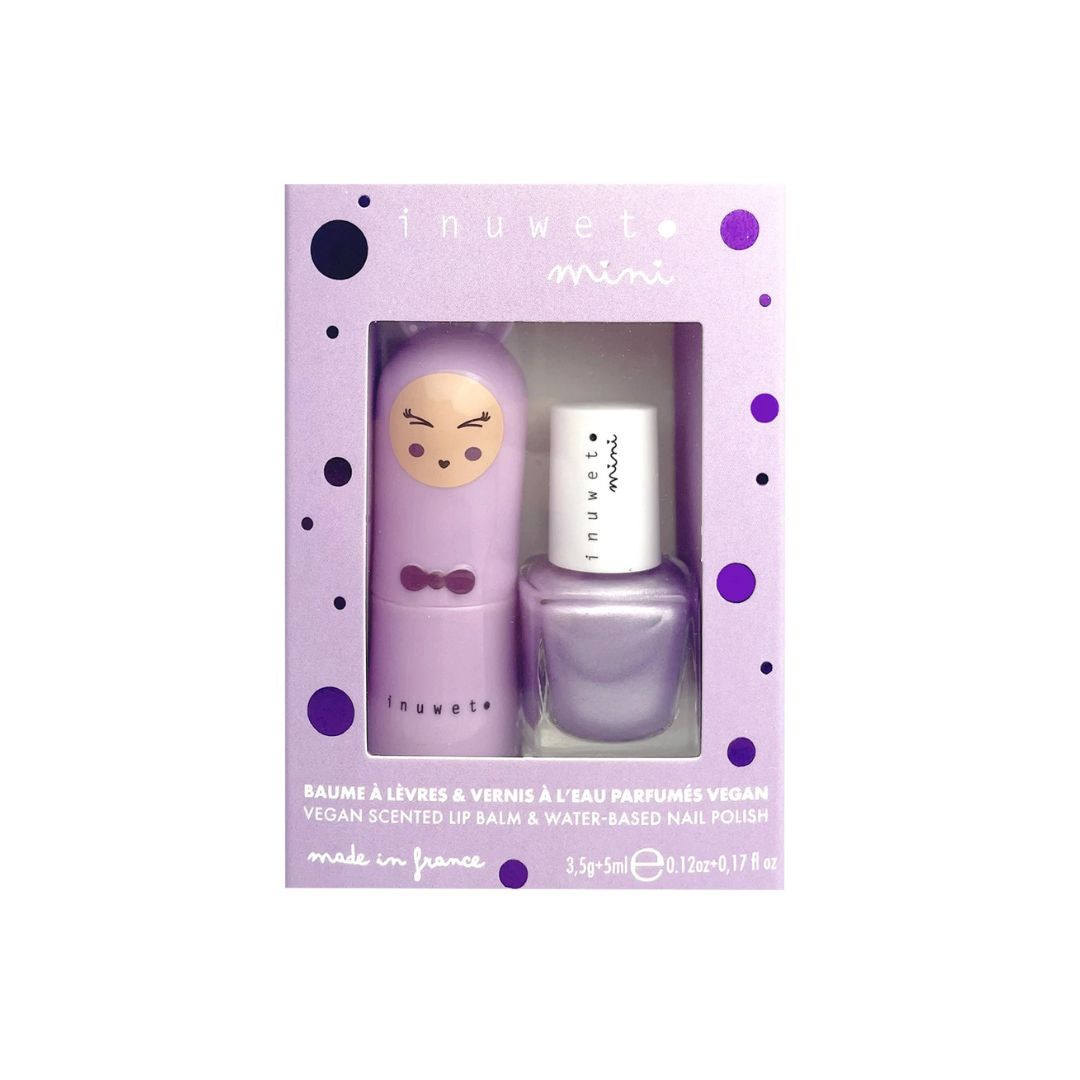 Duo Aqua: Lipbalm Marshmallow und Nagellack Violett