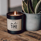 Duftkerze 'me time' schwarz