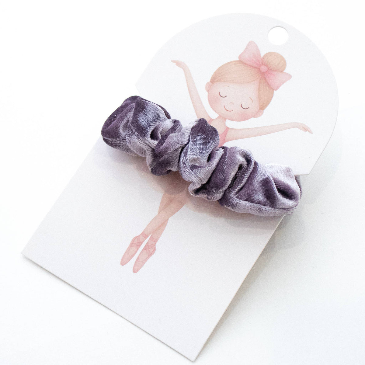 Schimmernder Samt-Haargummi Pirouette Ballerinas rosa