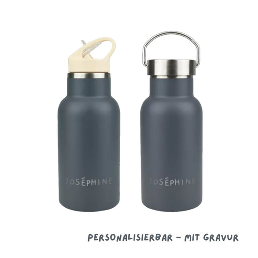 Edelstahl Trinkflasche 350 ml blau personalisierbar mit Gravur