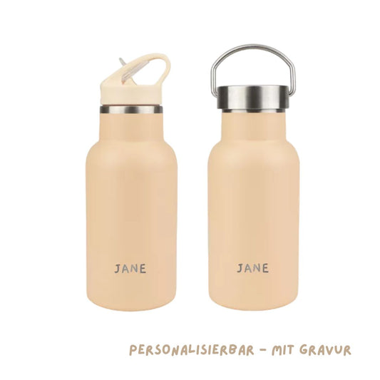 Edelstahl Trinkflasche 350 ml rosa personalisierbar mit Gravur